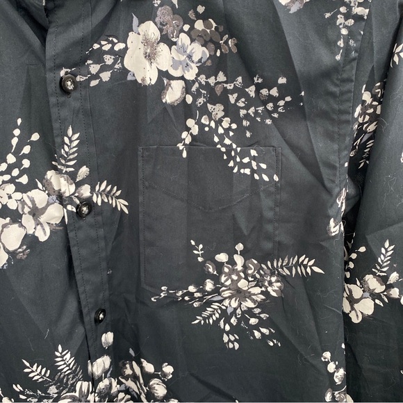 Tommy Bahama Island Modern Fit Mens L Black Green Floral Camp Button Down Shirt. - Picture 2 of 7